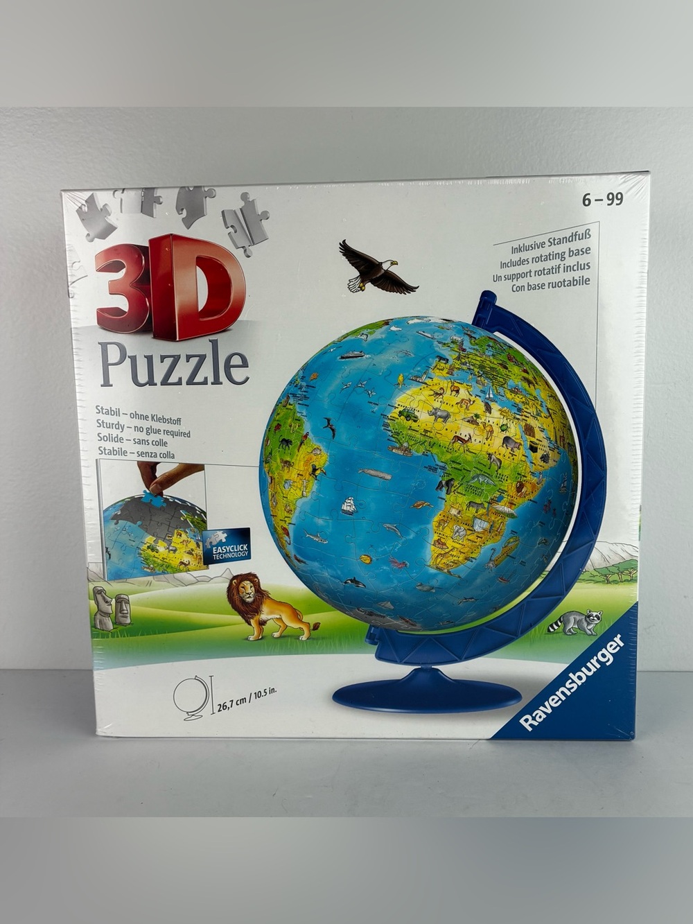 Ravensburger 3-D Easy Click NIB Globe Puzzle 187 Pieces